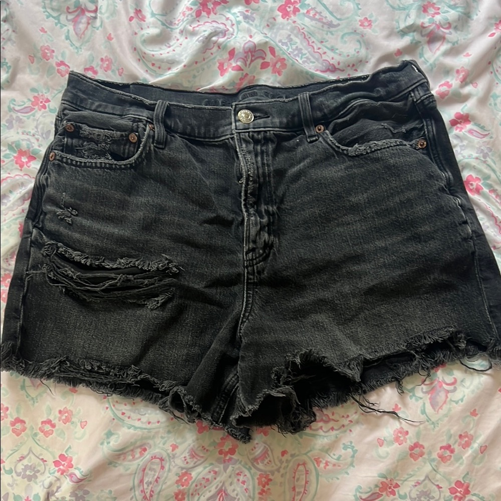 American Eagle outfitters Distressed Black Denim Shorts